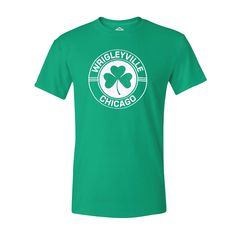 You won't want to be caught wearing anything except this Wrigleyville St. Patrick's Day Kelly Green T-Shirt this St. Patrick's Day! Not only will you be sporting the best shade of green and a four leaf clover, but also your favorite Chicago neighborhood... Wrigleyville! You'll be sure to stay extra lucky while exploring our green painted city. Brand: Wrigleyville Sports Material: 50% Cotton, 50% Polyester Screen printed graphics Tagless collar Wrigleyville Sports Exclusive Design Chicago Neighborhoods, Green T Shirt, Green Tshirt, Four Leaf, Chicago Illinois, Leaf Clover, Four Leaf Clover, Clover Leaf, Kelly Green