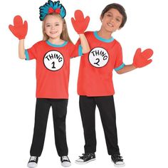 Thing 1 And Thing 2, Red Mittens, The Cat In The Hat, Red Gloves, Halloween Costume Shop, Halloween Store, Costume Themes, Toddler Costumes, Kids Party Supplies