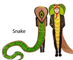 an image of snake and man in costume