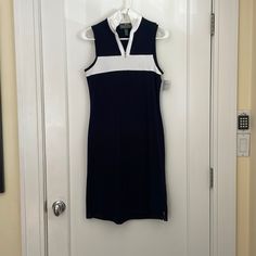 Nwt Navy Blue And White Striped Lauren Active Dress, By Ralph Lauren. 95% Cotton, 5% Elastane For A Nice Stretch. 30” Waist. Navy Fitted Sleeveless Dress, Casual V-neck Ralph Lauren Dress, Ralph Lauren Sleeveless Dress, Classic Blue Sleeveless Dress, Casual Blue Ralph Lauren Dress, White Jersey Dress, Sleeveless Cotton Dress, Active Dress, Purple Cocktail Dress