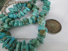 Chunky genuine Easter Blue turquoise necklace. Native American handcrafted back in the 70's, this old pawn beauty measures about 29" long, and weighs a whopping 169.1gms. What a showstopper! The Easter Blue Mine was located in Nye County, Nevada near the Royston turquoise area. In was opened in 1907 and produced turquoise from surface and underground mines. The turquoise is hard, of fine quality and a beautiful blue/green color with gorgeous matrix. Easter Blue Turquoise is in high demand. The s Southwestern Turquoise Necklace With Large Stone, Southwestern Untreated Turquoise Necklace, Untreated Southwestern Turquoise Necklace, Untreated Bohemian Turquoise Necklace For Collectors, Chunky Turquoise Necklace, Blue Turquoise Necklace, Blue Green Color, Native American Turquoise, Necklace Chunky