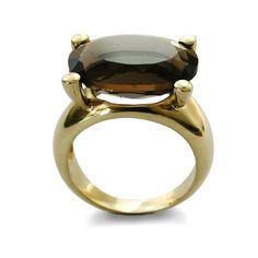 "Large Gold Ring with prongs holding a beautiful large Smokey Quartz gemstone. This sleek, bold design will turn heads and looks great with everything. You can order this ring in rose, yellow or white gold. Options are available when checking out. Please contact us for various gemstones you can have on this ring (see example last picture). All items are packaged in an eco-friendly gift box with a ribbon ready for gifting. Construction & Dimensions: 14K Gold, Smokey quartz. approximately widt Modern Large Stone Jewelry For Formal Occasions, Modern Rings With Large Stone For Formal Occasions, Modern Rings With Large Stone For Formal Events, Modern 14k Gold Topaz Ring For Formal Occasions, Elegant Polished Topaz Ring For Formal Occasions, Elegant Yellow Gold Rings With Large Stone, Elegant Yellow Gold Ring With Large Stone, Formal Fine Jewelry Rings With Large Stone, Fine Jewelry Rings With Large Stone For Formal Occasions