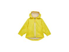 L.L.Bean Discovery Rain Jacket (Infant) - Clothing : Bright Yellow : Keep your little one dry and warm in the L.L.Bean Discovery Rain Jacket that packs into its own pocket offering ease while packing and moving. 3M Scotchlite reflective material back triangle and zipper enhance visibility in low light areas. Hooded construction with fleece-lined chin guard. Underarm vents offer breathability and comfort. Long sleeves with elasticized cuffs. Front hand pockets. Full-length zippered front closure. Yellow Outdoor Outerwear With Adjustable Hood, Cheap Yellow Hooded Raincoat, Cheap Yellow Long Sleeve Raincoat, Yellow Waterproof Hooded Windbreaker, Yellow Rain Jacket, Ll Bean, Front Zipper, Full Length, Rain Jacket