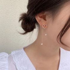 Piercing Aesthetic, Earrings Aesthetic, Heart To Heart, Fashion Jewelry Earrings, Pretty Earrings, Dream Jewelry, Stylish Jewelry, Pretty Jewellery