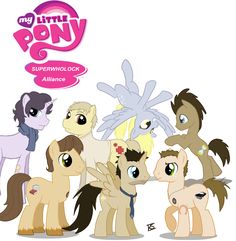 the little ponys are all lined up together