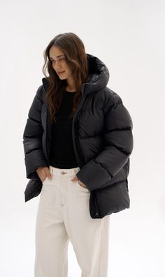 Your puffer jacket stands out with modern minimalist design, and exceptional warmth, making it both a stylish and functional choice for cold weather. Eco-friendly Women's Puffer with Bio fluff (-20oC / -4oF) Model is 170cm/5'6" (wearing size S) COLOURS Please keep in mind that images of colors may differ, due to specifics of monitoring settings. If you are uncertain about the appearance of a particular color, ask us right away and we will clear all doubts. Down Puffer Outerwear For Cold Weather, Cold Weather Down Puffer Outerwear, Oversized Winter Quilted Puffer Jacket, Modern Fall Puffer Jacket For Outdoor, Fall Down Puffer Jacket, Puffy Down Outerwear For Cold Weather, Oversized Puffer Jacket With Detachable Hood For Cold Weather, Modern Winter Parka For Cold Weather, Modern Oversized Outerwear With Detachable Hood