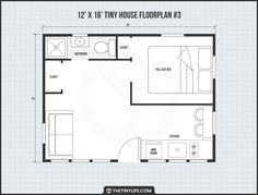 the tiny house floor plan is shown