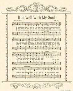 an old sheet music page with the words it is well with my soul