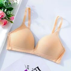 Seamless Women Tee Shirt Bra Solid Nude Comfort Lingerie Bralette Female 34a Inventory #Bk Seamless Push-up Bra, Beige Seamless Low-cut Bra, Beige Stretch Push-up Bra, Beige Camisole With Medium Bust Support, Beige Push-up Bra For Summer, Free People Bra, Sheer Bralette, Red Corset, Corset Bra