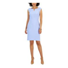 Manufacturer: Kasper Style Type: Sheath Dress Collection: Kasper Sleeve Length: Sleeveless Material: 97% Polyester/3% Elastane Fabric Type: Polyester Specialty: Solid Sku: BH5974196 Size: 12P.  Color: Blue.  Gender: female.  Age Group: adult. Dress For Petite Women, Elastane Fabric, Blue Gender, Petite Dresses, Dress Romper, Above Knee, Sheath Dress, Dress Collection, Gender Female