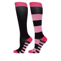 Joy CleanBoss Soft Compression Clean & Cool 2pk Knee High Socks  Designed with compression, these comfy unisex socks deliver soft, smooth support. The socks also feature anti-microbial technology that puts some fresh in your step, too.  What You Get       2 Pair of over-the-calf compression socks with wide stay-top band Black Compression Breathable Knee-high Socks, Breathable Black Knee-high Socks, Black Stretch Breathable Knee-high Socks, Black Breathable Knee-high Socks, Pink Breathable Fitted Socks, Comfortable Breathable Black Knee-high Socks, Pink Knee-high Sports Socks, Top Band, Compression Socks