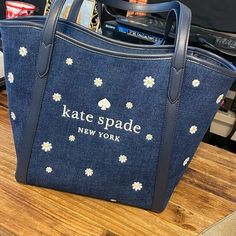 Brand New Kate Spade New York Has Original Tags$399.00 + Tax Slide Daisy Embroidered Denim Blue Multi (403) Blm Slide Spring Into The Next Seasons With This Beautiful, Fun, Denim & Flowers, Embroidered, Unalike, Unique, & Summer Looking Purse By Kate Spade! I Promise You Will Be A Show Stopper! This Brand- New, Unique & Vintage Purse Has Its Own Way Of Creating A Conversation Anywhere You Carry Her! It’s The Perfect Size & It Has Such A Fun Look! Dare To Share Your Flower Power Through Such An A Casual Kate Spade Tote Bag, Kate Spade Casual Bag For Daily Use, Casual Kate Spade Bag For Daily Use, Kate Spade Spring Tote Shoulder Bag, Kate Spade Shoulder Bag For Spring Errands, Creative Purse, Fun Denim, Madewell Transport Tote, Louis Vuitton Mm