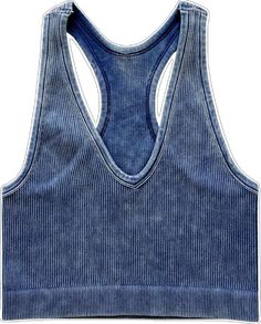 Summer Gym Ribbed Tank Top, Summer Ribbed Gym Tank Top, Blue Seamless Tank Top For Summer, Ribbed Tank Top For Sports In Summer, Blue Seamless Racerback Tank Top, Blue Seamless Tank Top For Spring, Ribbed Tops For Gym In Summer, Summer Athleisure Ribbed Tank Top, Sporty Ribbed Tank Top For Summer