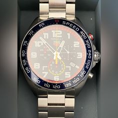 Tag Heuer Formula One Chronograph Men’s Watch. Red Bull Racing Formula One Team Special Edition. Quartz, 43mm, Steel. Pre-Owned, Excellent Condition. Swiss Made, Water Resistant 200 Meters. Last 2 Pics Are From Tag Website. Warranty Expires 6/13/25. Timeless Chronograph Watch With Tachymeter As Gift, Formal Red Chronograph Watch With Analog Display, Chronograph Watch With Tachymeter As A Gift, Gift Chronograph Watch With Tachymeter, Red Chronograph Watch With Tachymeter For Formal Occasions, Silver Chronograph Watch With Chronometer As Gift, Luxury Red Chronograph Watch With Analog Display, Modern Chronograph Watch With Tachymeter As Gift, Red Chronograph Watch For Formal Occasions