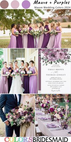 purple and green wedding color palettes for the bridesmaid's dress code