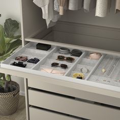 the drawers are organized and ready to be put into their own storage compartment for your personal belongings