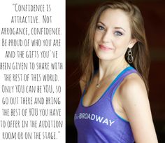 a woman wearing a purple tank top with a quote from the author above her head