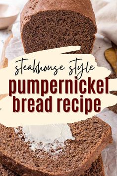 a loaf of pumpkin spice bread is shown with the title text overlay reads steakhouse style pumpkin spice bread recipe