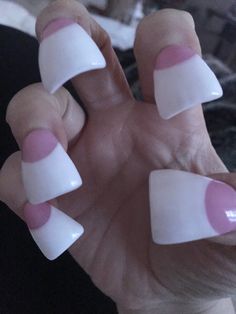 Duck Tip Nails, Pink Tip Nails, Birthday Nail Designs, Kids Nail Designs, Gel Nails French, Cute Short Nails