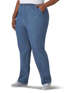 PRICES MAY VARY. 100 percent cotton Elastic waist Slant front pockets 100 percent cotton Full rise Pioneer Woman, Classic Collection, Pull On Pants, 100 Percent, Special Features, Blue Denim, Elastic Waist, Plus Size, Elastic