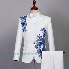 (eBay) Find many great new & used options and get the best deals for Men's Slim Fit Sequins Suit 2 Piece Blazer Pants Floral One Button Formal at the best online prices at eBay! Free shipping for many products! White Cotton Summer Suit, Formal Cotton Sets With Pockets, White Summer Suits With Pockets, Tailored White Sets For Spring, White Tailored Sets For Spring, Fitted Cotton Suit With Button Closure, Fitted Cotton Suits With Button Closure, Slim Fit Cotton Suit For Spring, Fitted Cotton Suits