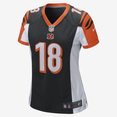 NIKE NFL CINCINNATI BENGALS (A.J. GREEN) WOMEN'S GAME FOOTBALL JERSEY. #nike #cloth Bengals Joe Burrow, Womens Football Jersey, Football Jersey Outfit, Football Game Outfit, Joe Burrow, Nfl Games, Team Games, Nike Nfl, Jersey Outfit