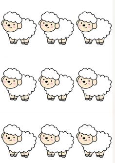 an image of sheeps with different facial expressions on the same face and body part