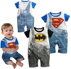 BABY ROMPERS Picture - More Detailed Picture about Wholesale Baby boy Rompers funky baby clothes retro baby grows One Pieces 6pcs/lot Blue Superman Black bat pattern clothes Picture from number one Funky Baby Clothes, Cowboy Baby Clothes, Baby Boy Batman, Overalls Baby Boy, Rompers For Kids, Retro Baby, Batman Superman, Baby Rompers