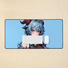 a computer mouse pad with an anime character on it