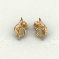 Cheap Gold Jewelry, Baby Jewelry Gold, Gold Earrings For Kids, Small Earrings Gold, 22k Gold Earrings, Simple Gold Earrings, Gold Jhumka Earrings, Gold Earrings Models