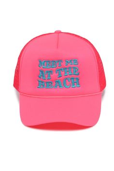 Get ready for a beach day with our Meet Me at the Beach Trucker Cap! Made of durable polyester, it features a snap back adjustable closure for the perfect fit. No need to worry about your hair - just throw it on and go! Now that's a cap you can count on! Meet Me At The Beach, Beaded Pouch, Snap Back, Makeup Pouch, Scarf Jewelry, Snap Backs, Pouch Bag, Trucker Cap, Beach Day