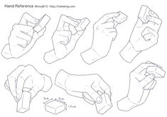 the instructions for how to draw hands with different shapes and sizes, including one hand holding something