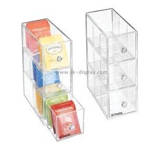 clear acrylic drawer with six compartments and four dividers for cards, magazines or other items