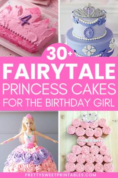 35 Fairytale Princess Cake Ideas That Are Just Magical - Pretty Sweet Princess Birthday Cake Ideas, Easy Princess Cake, Cake Diy Easy, Princess Cake Ideas, Easy Kids Birthday Cakes, Pink Princess Cakes, Pink Princess Birthday, Castle Birthday Cakes, Birthday Cake Tutorial