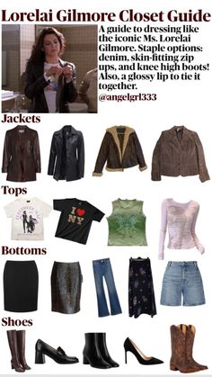 a poster with different types of clothes and shoes on it's front page, which includes