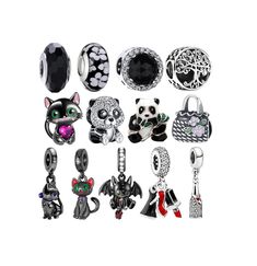 Halloween Beads Charms Fits Pandora Bracelet, Black Cat Murano beads Charm For Bracelet Charms, S925 Sterling silver Sweet Mother  Charm Specifications : Item Shape: As picture Metals Type: Silver Items: Without Bracelet It's compatible with snake chain bracelets, also fits perfectly on Pandora charm bracelets and necklaces. Occasion: Anniversary, Engagement, Gift, Party, Wedding Gift for: Women , man , couple , friend Gift -Note: Due to the difference between different monitors, the picture may Halloween Black Jewelry With Charms, Black Halloween Jewelry With Charms, Black Charm Bracelet With Lobster Clasp, Black Beads Charm Bracelet As Gift, Black Bracelets With Spacer Beads, Black Beaded Bracelets With Spacer Beads As Gift, Black Sterling Silver Charm Bracelet As Gift, Silver Jewelry With Black Beads For Gift, Black Charm Bracelet With Round Beads