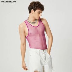 SPECIFICATIONSBrand Name: INCERUNMaterial: POLYAMIDEApplicable Scene: CASUALStyle: CasualOrigin: Mainland ChinaCN: GuangdongApplicable Season: summerModel Number: Men Mesh Patchwork Tank TopsCollar: O-NeckHooded: NoFabric Type: BroadclothPattern Type: PatchworkTops Type: TANK TOPSGender: MENItem Type: topsPlace Of Origin: China (mainland)Color: Black,Pink,BeigeSize: S,M,L,XL,2XL,3XL,4XL,5XL,Plus SizeType: O-neck Sleeveless Sexy Vests MenWholesale,Dropshipping: WelcomeFabric Material: 100%Polyamide{custom}Size:S,M,L,XL,2XL,3XL,4XL,5XLFabric Material:100%PolyamideColour:Black,Pink,BeigeOccasion:LeisurePattern:TransparentProduct Description:Men's Transparent Sleeveless Tank Tops Streetwear 2023, Incerun Men, Vests Men, Men Streetwear, Isle Of Man, Party Tops, Cayman Islands, Aruba, Guinea Bissau