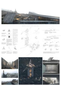 an architectural presentation board showing the various stages of construction