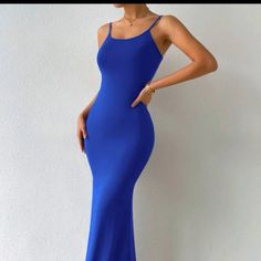 Brand New And Never Worn Women Blue Dress, Royal Blue Bodycon Dress, Bodycon Dress Long, Blue Bodycon, Blue Bodycon Dress, Long Bodycon Dress, House Dress, Style Maxi Dress, Cami Dress