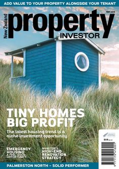 the front cover of property investment magazine, featuring an image of a small blue house