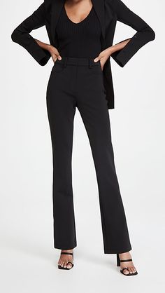 Alexander Wang Mid Rise Flared Leg Trousers | SHOPBOP Cocktail Attire For Women Pants, Dresses And Sneakers Outfit, Cozy Spring Outfits, Cocktail Attire For Women, Dress And Sneakers Outfit, Perfect Cocktail Dress, Cocktail Attire