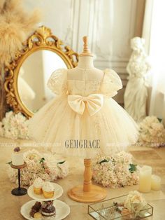 10% off now|Free shipping world-wide. Champagne Tulle Cute Toddler Flower Girl Dress with Beaded Flowers at GemGrace. Click to learn our pro custom-made service for wedding dress, formal dress. View #FlowerGirlDresses for more ideas. Beaded Flowers