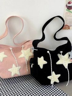 𝔇𝔢𝔱𝔞𝔦𝔩𝔰: Style: Kawaii Y2k StreetwearMaterial: Corduroy Quantity: 1 pcHighlights: With its large capacity, you can easily fit all your essentials inside while staying organized. The cute star pattern adds a touch of charm to your look, making it a versatile choice for any outfit. Plus, the drawstring closure ensures your belongings stay secure while on the go. It's not just a fun accessory, it's also practical - with enough space to carry your phones and other essentials. Enjoy free shipp Kawaii Y2k, Style Kawaii, Cute Star, Belt Jewelry, Cute Stars, Fishnet Stockings, Costume Shop, Jewelry Choker, Star Pattern