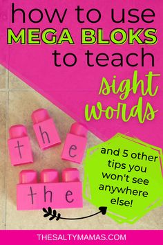 how to use Mega Bloks to teach sight words, plus 5 other tips you won't see anywhere else, from The Salty Mamas Fun Ways To Practice Sight Words At Home, Sight Words At Home, Practice Sight Words, Sight Words List, Sight Words Kindergarten, Sight Word Practice, Sight Word Games, Word Practice