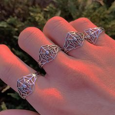 Fast First class 2-3 day shipping in the U.S. 🇺🇸 Introducing our new SILVER HIDDEN SPIDER WEB SIGNET signet. 100% .925 sterling silver and will not tarnish with wear. Safe in water and will not turn green. PRODUCT DETAILS- .925 Sterling Silver ring- Will not tarnish and safe in water DIMENSIONS- Band width: 12mm SHIPPING- 100% Secure checkout- Fast & free U.S. shipping- Worldwide shipping available All orders come with one ring unless specified in the quantity selection. Have a question? Email Spiderman Ring, Spider Ring, Green Product, One Ring, Spider Web, In Water, 925 Sterling Silver Ring, Silver Ring, Sterling Silver Rings