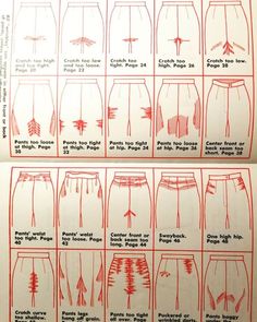 the instructions for shorts are shown in red