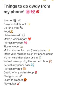 Stuff To Do Instead Of Scrolling, Excuses To Get Off The Phone, Things To Do On Notes Iphone, Thing To Do Instead Of Being On Your Phone, Stuff To Do Without Your Phone, Things To Do To Not Be On Your Phone, To Do Instead Of Phone, Things To Do To Stay Off Your Phone, No Phone Day Ideas