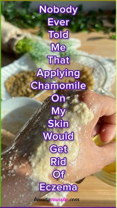 If you want to calm down flared and irritating eczema, try this simple and soothing chamomile face mask for eczema 🌼 Excema Remedies Diy, Psoriatic Skin, Vicks Rub, Rash On Face, Oatmeal Face Mask, Clear Up Acne, Different Types Of Acne, Face Mask For Acne, Mask For Acne