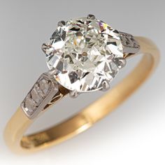 an old mine cut diamond engagement ring