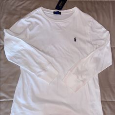 Nwt. It’s A Girls M(10-12) But Can Fit An Adult Xs-S. Ralph Lauren Fitted Long Sleeve Tops, Ralph Lauren Long Sleeve Cotton Top, White Long Sleeve Ralph Lauren Tops, Ralph Lauren Long Sleeve Tops For Spring, Ralph Lauren Long Sleeve Spring Tops, Fitted White Ralph Lauren T-shirt, White Fitted Ralph Lauren T-shirt, Ralph Lauren Fitted White T-shirt, Ralph Lauren White Top For Spring